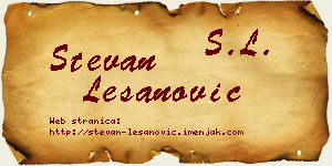 Stevan Lešanović vizit kartica
